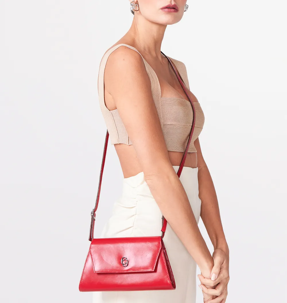 Bolsa De Ombro Couro Vermelho - imagem 8