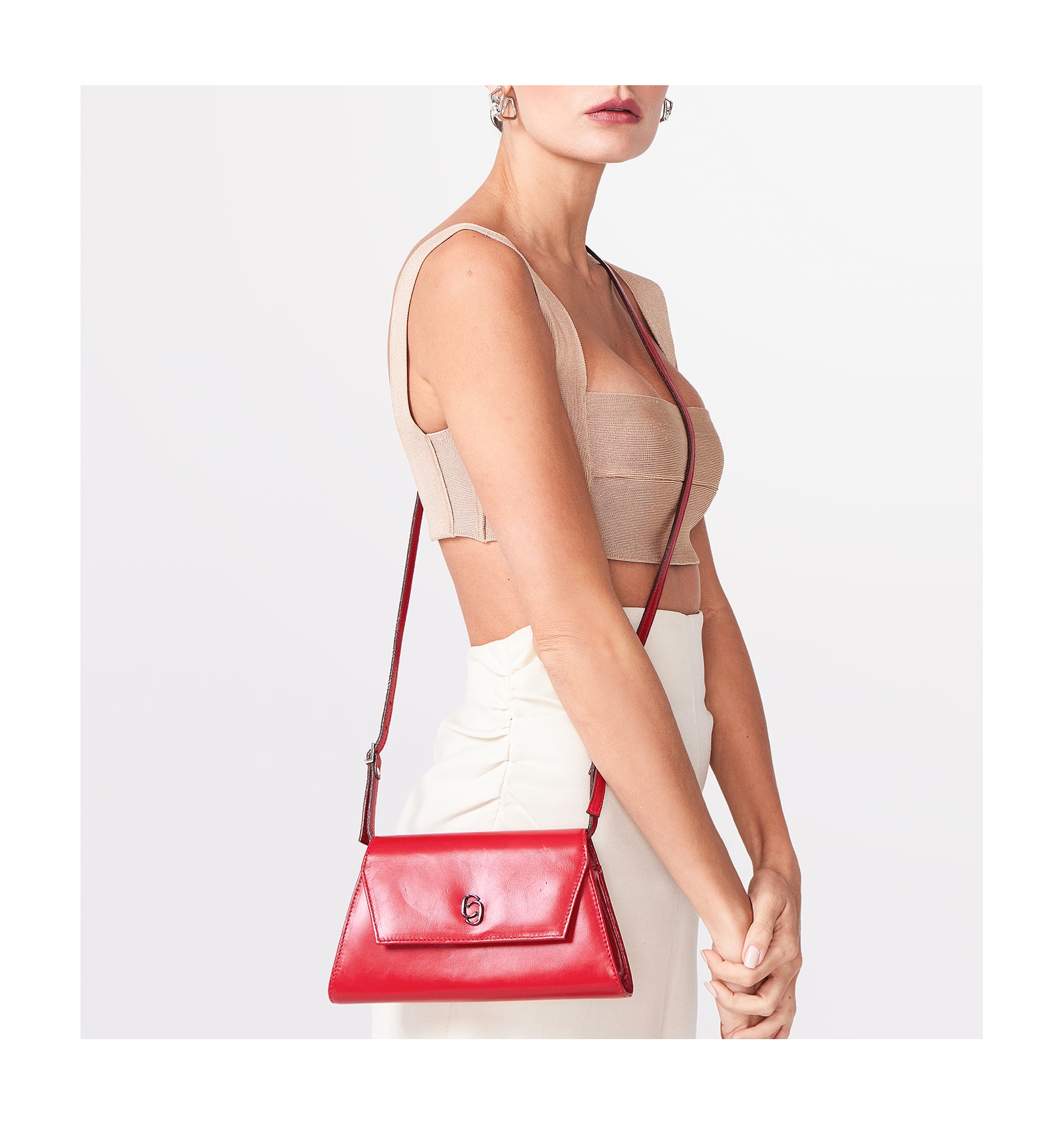 Bolsa De Ombro Couro Vermelho