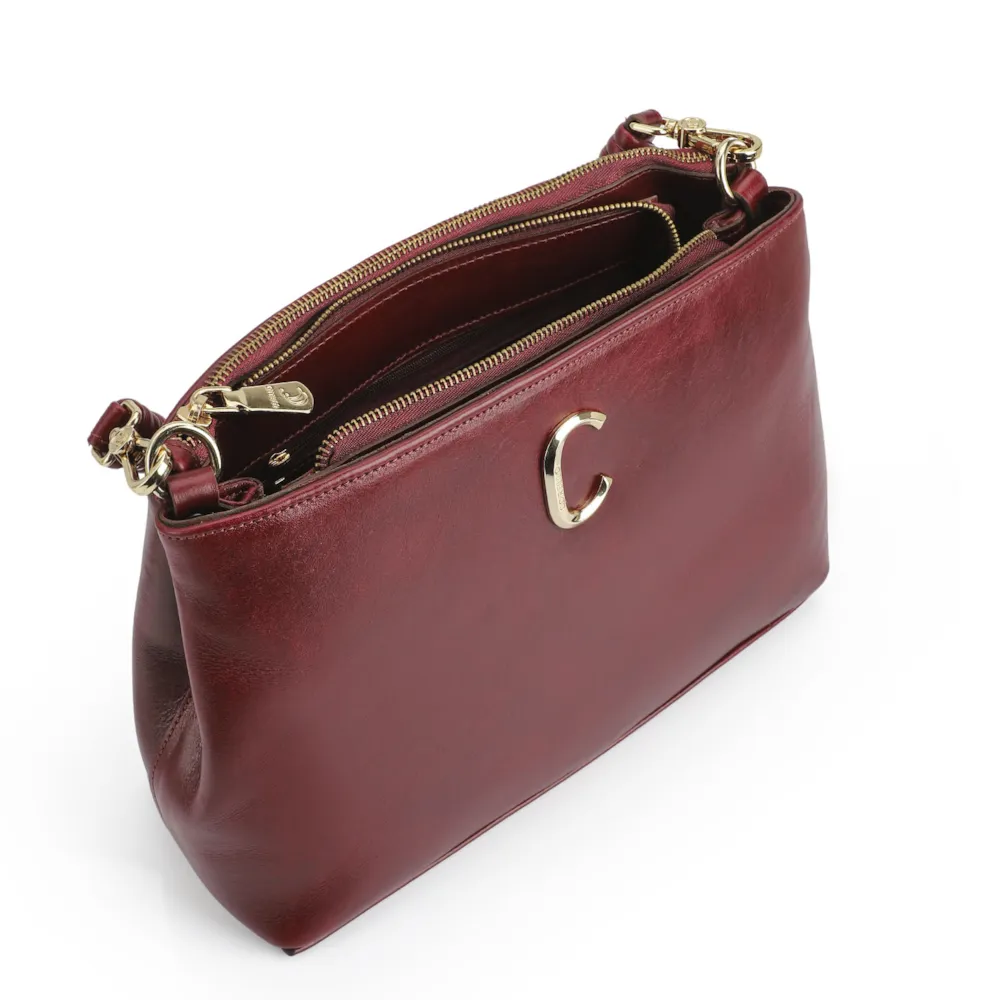 Bolsa De Ombro Couro Vermelho - imagem 4