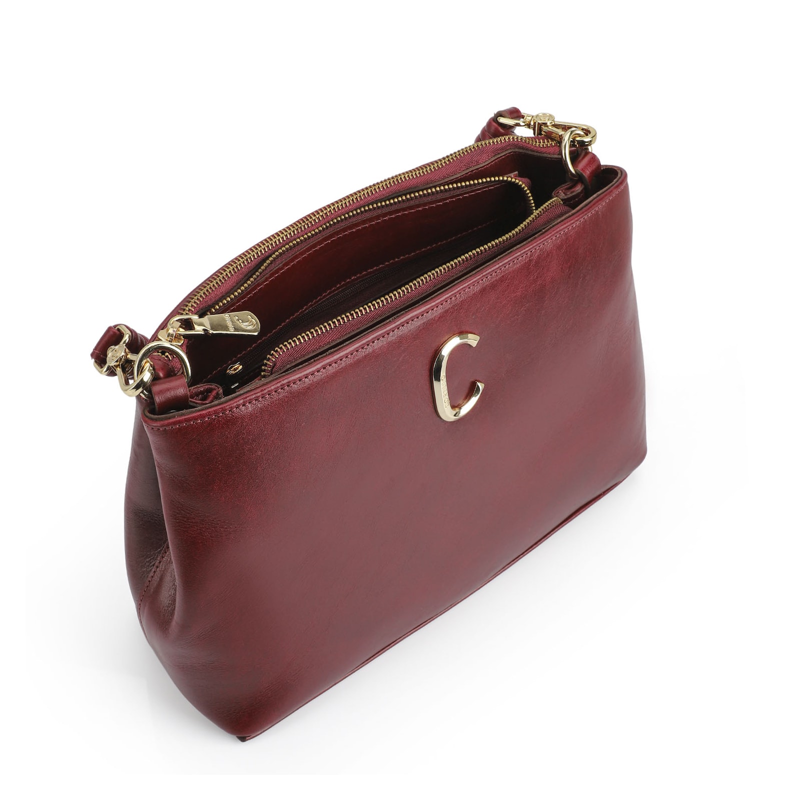 Bolsa De Ombro Couro Vermelho
