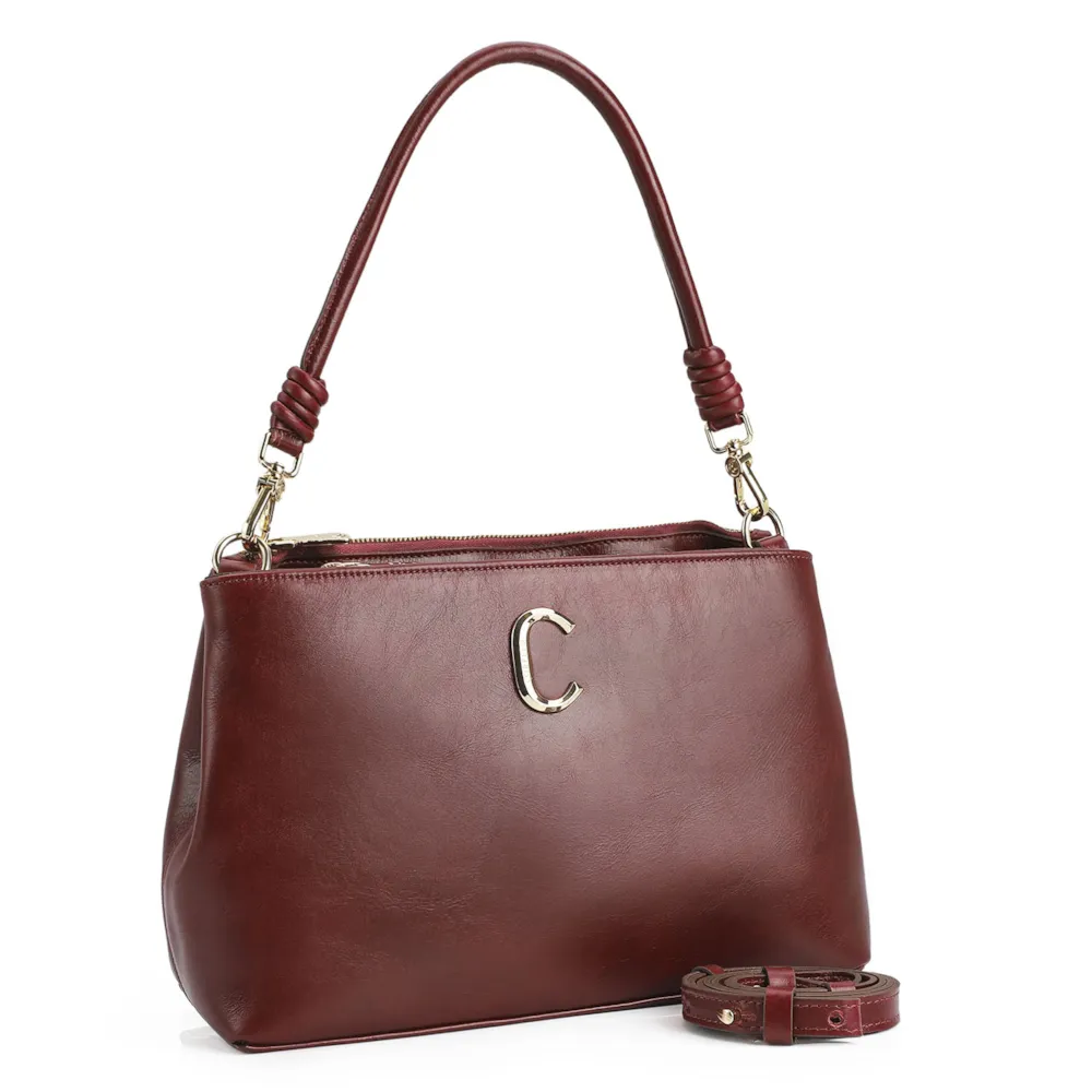 Bolsa De Ombro Couro Vermelho - imagem 2