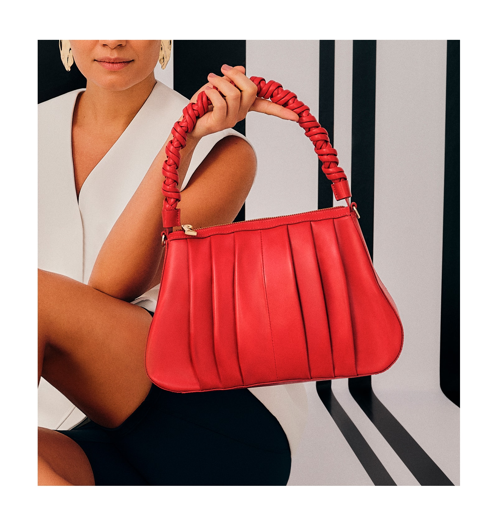 Bolsa De Ombro Couro Vermelho