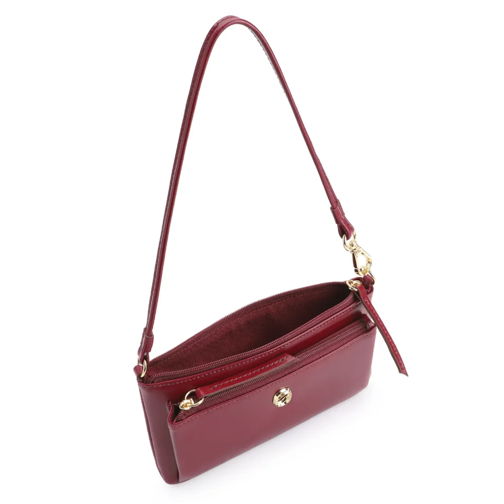 Bolsa De Ombro Couro Vermelho Cereja - imagem 4