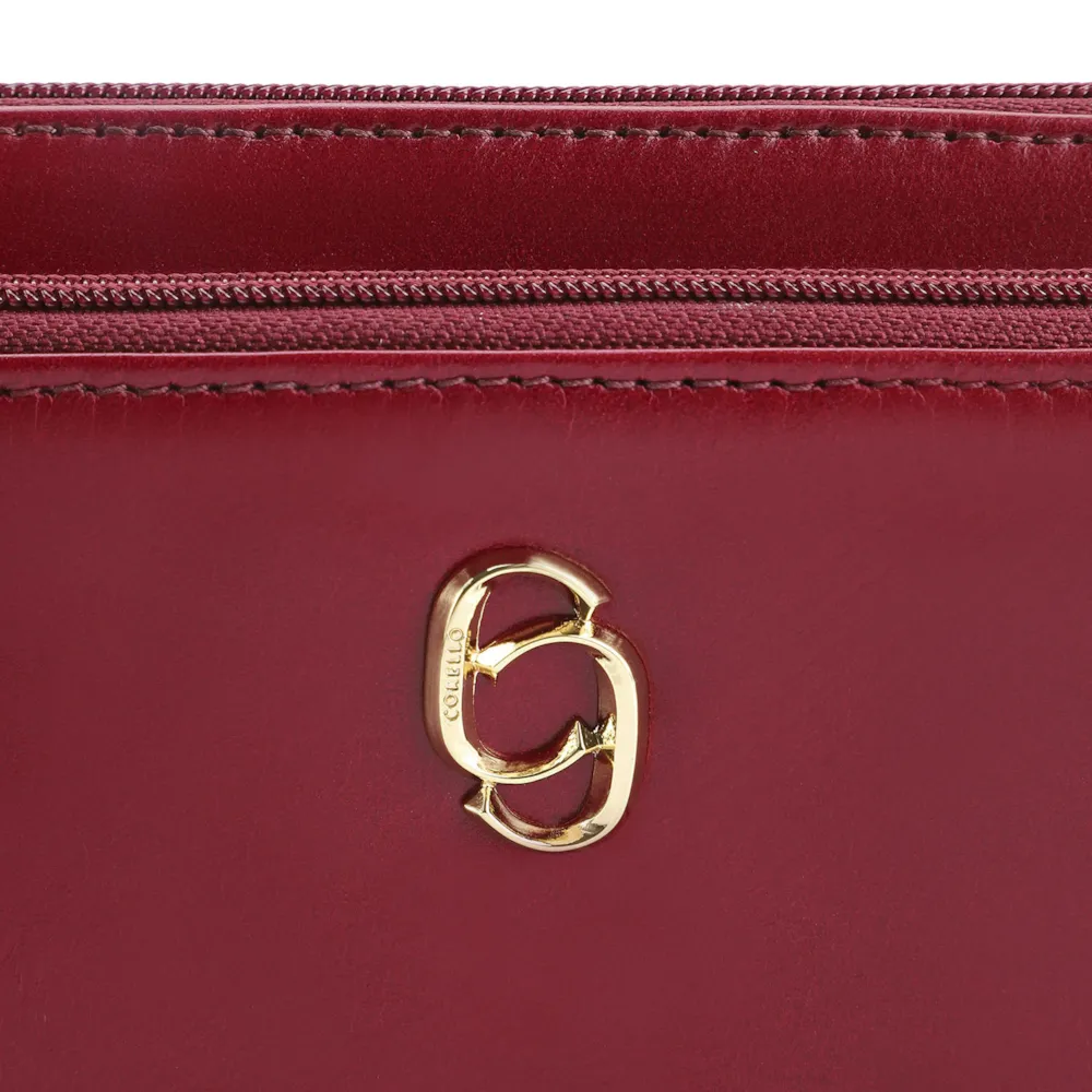 Bolsa De Ombro Couro Vermelho Cereja - imagem 6