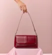 Bolsa De Ombro Couro Vermelho Cereja/Verniz Vermelho Cereja - imagem 2