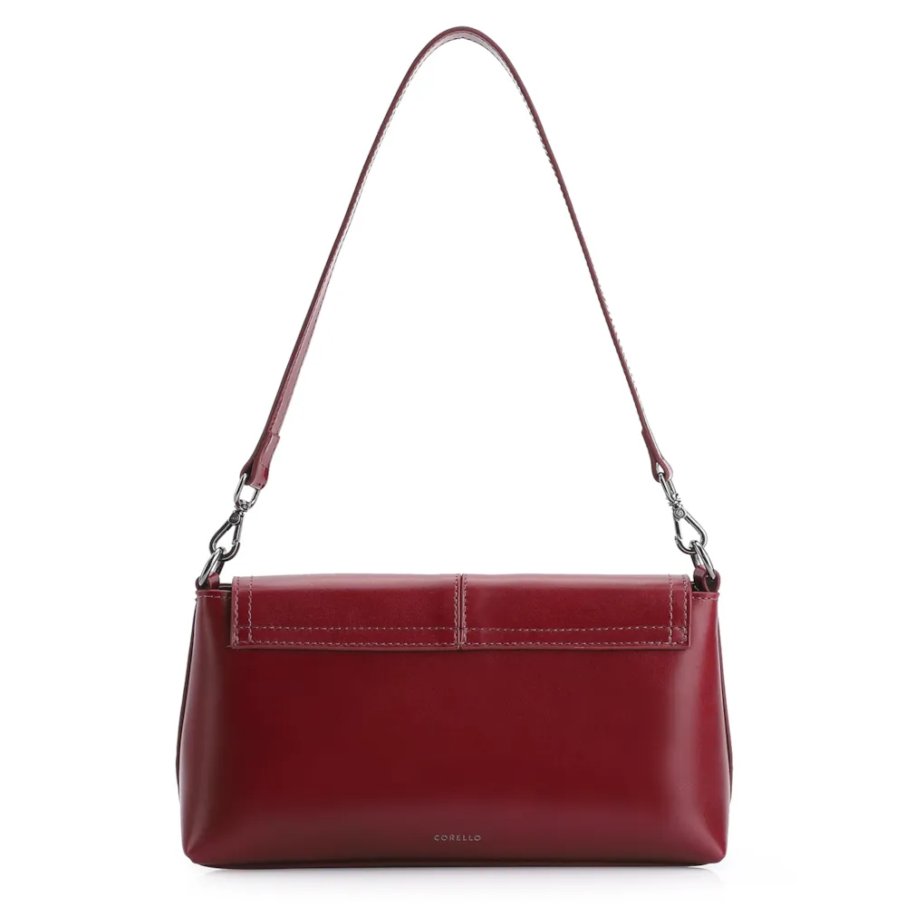 Bolsa De Ombro Couro Vermelho Cereja/Verniz Vermelho Cereja - imagem 4