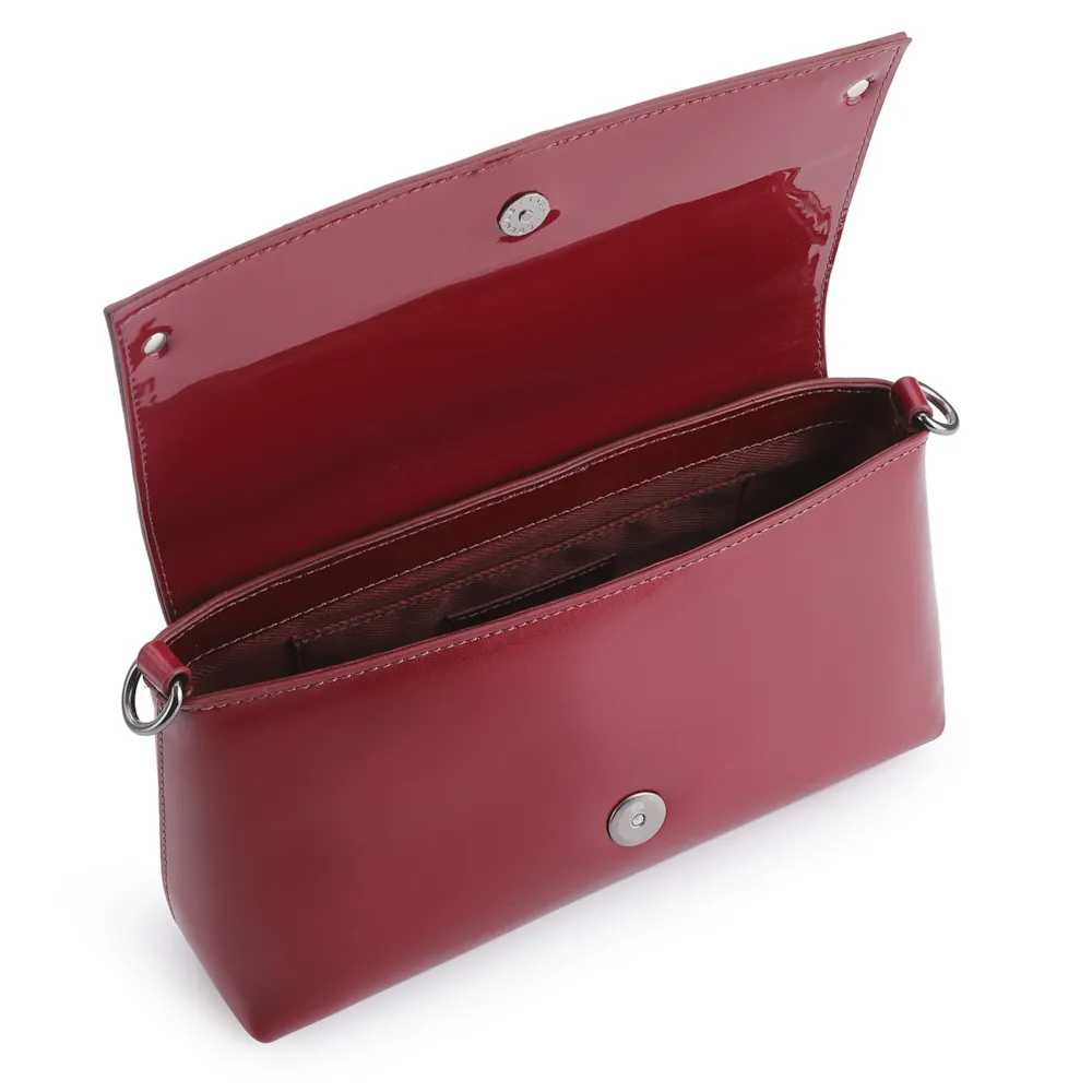 Bolsa De Ombro Couro Vermelho Cereja/Verniz Vermelho Cereja - imagem 5