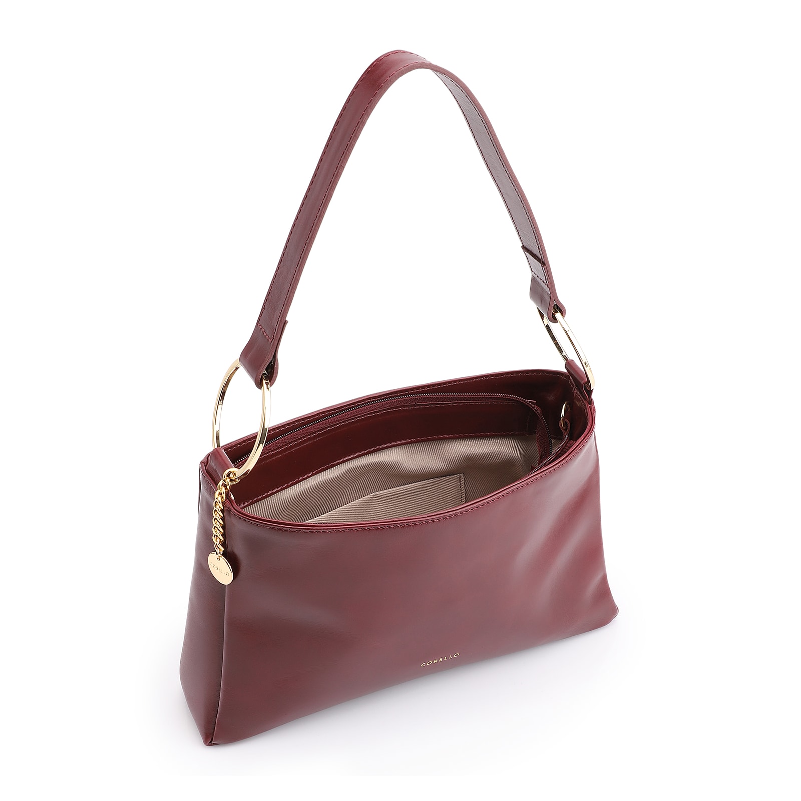 Bolsa De Ombro Couro Vinho