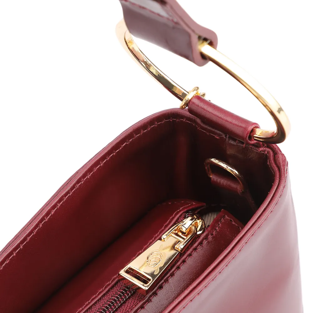 Bolsa De Ombro Couro Vinho - imagem 5