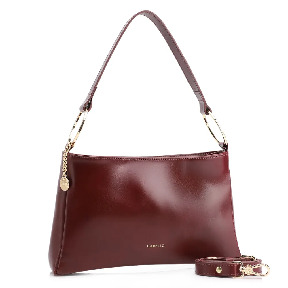 Bolsa De Ombro Couro Vinho - imagem 2