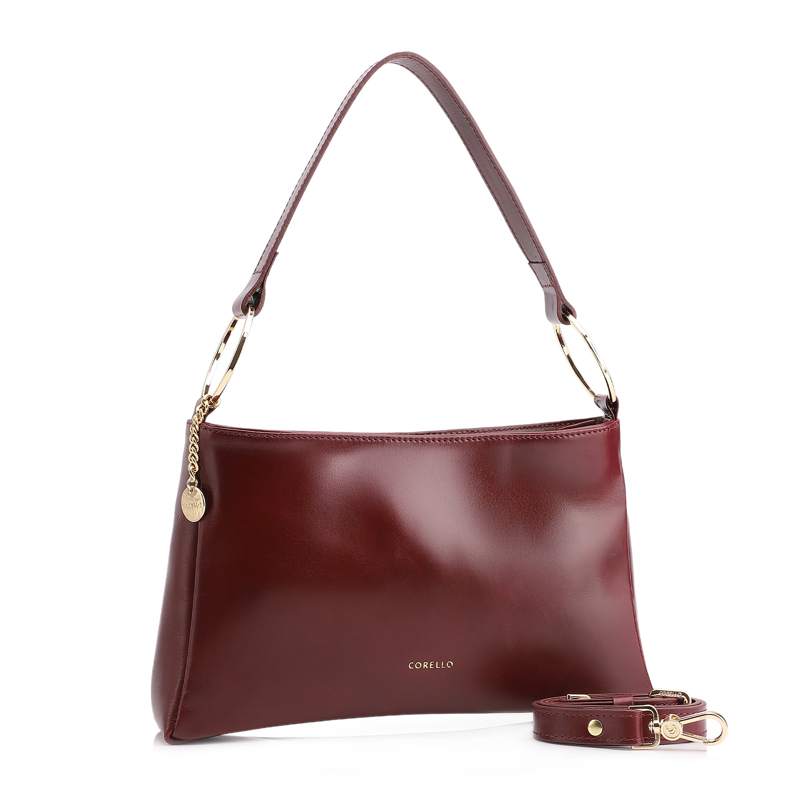Bolsa De Ombro Couro Vinho