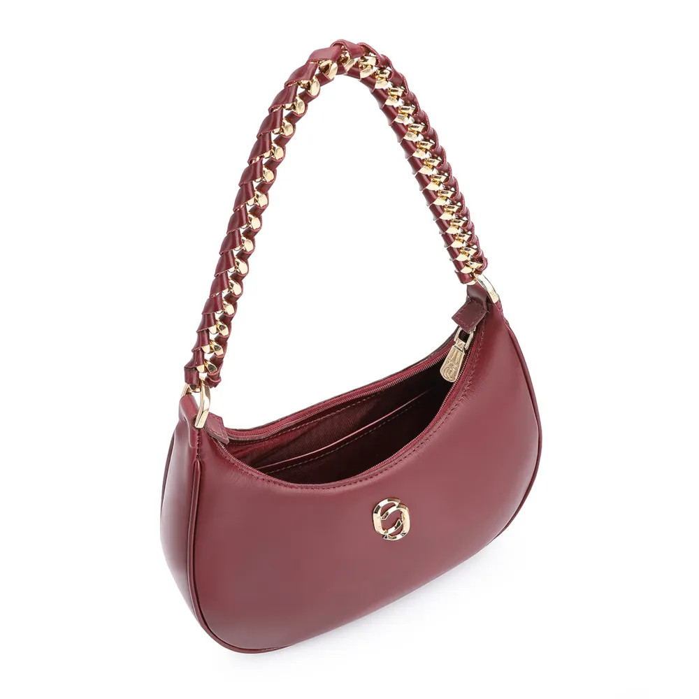 Bolsa De Ombro Couro Vinho - imagem 4