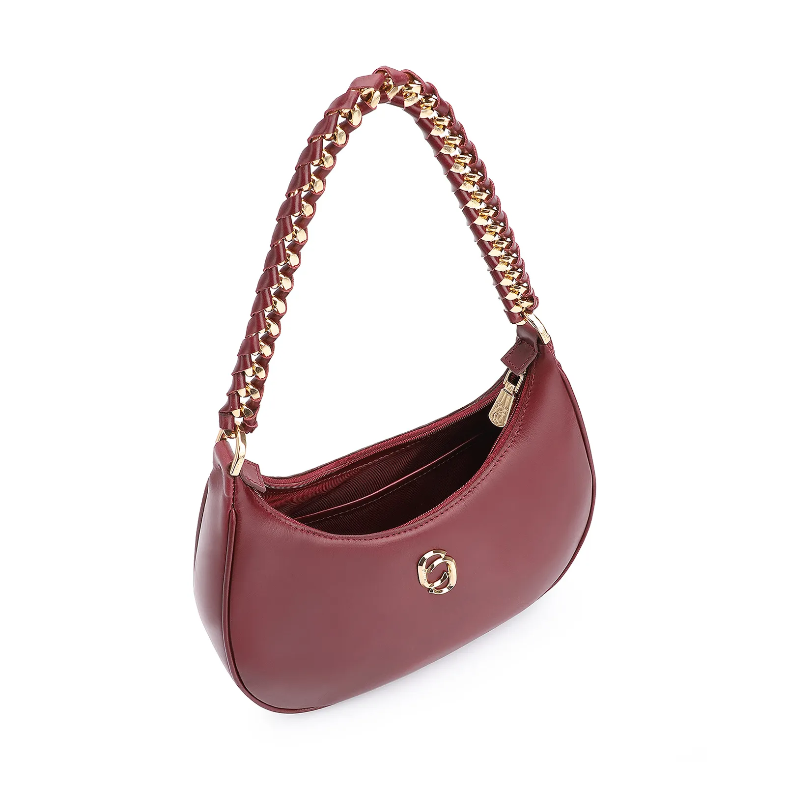 Bolsa De Ombro Couro Vinho