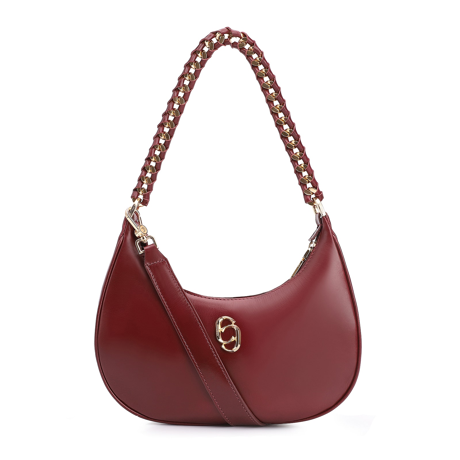 Bolsa De Ombro Couro Vinho