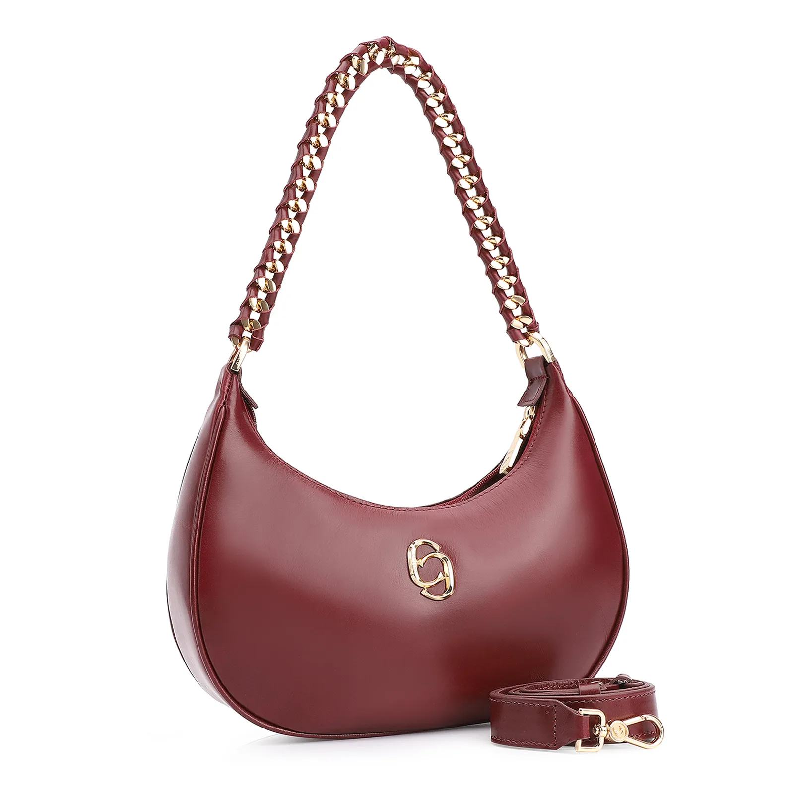 Bolsa De Ombro Couro Vinho