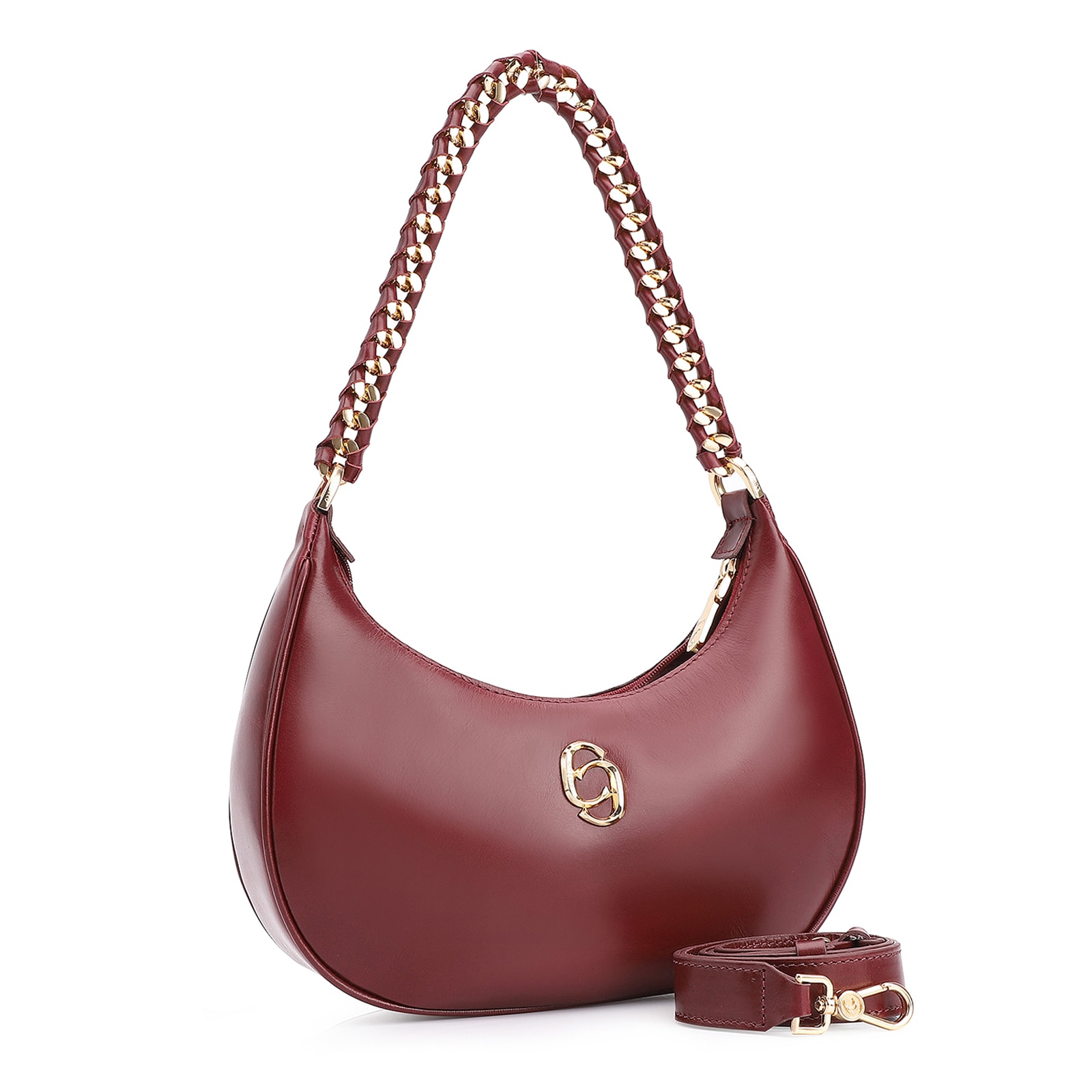 Bolsa De Ombro Couro Vinho