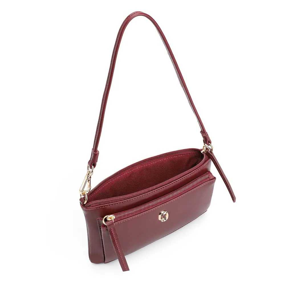 Bolsa De Ombro Couro Vinho - imagem 4