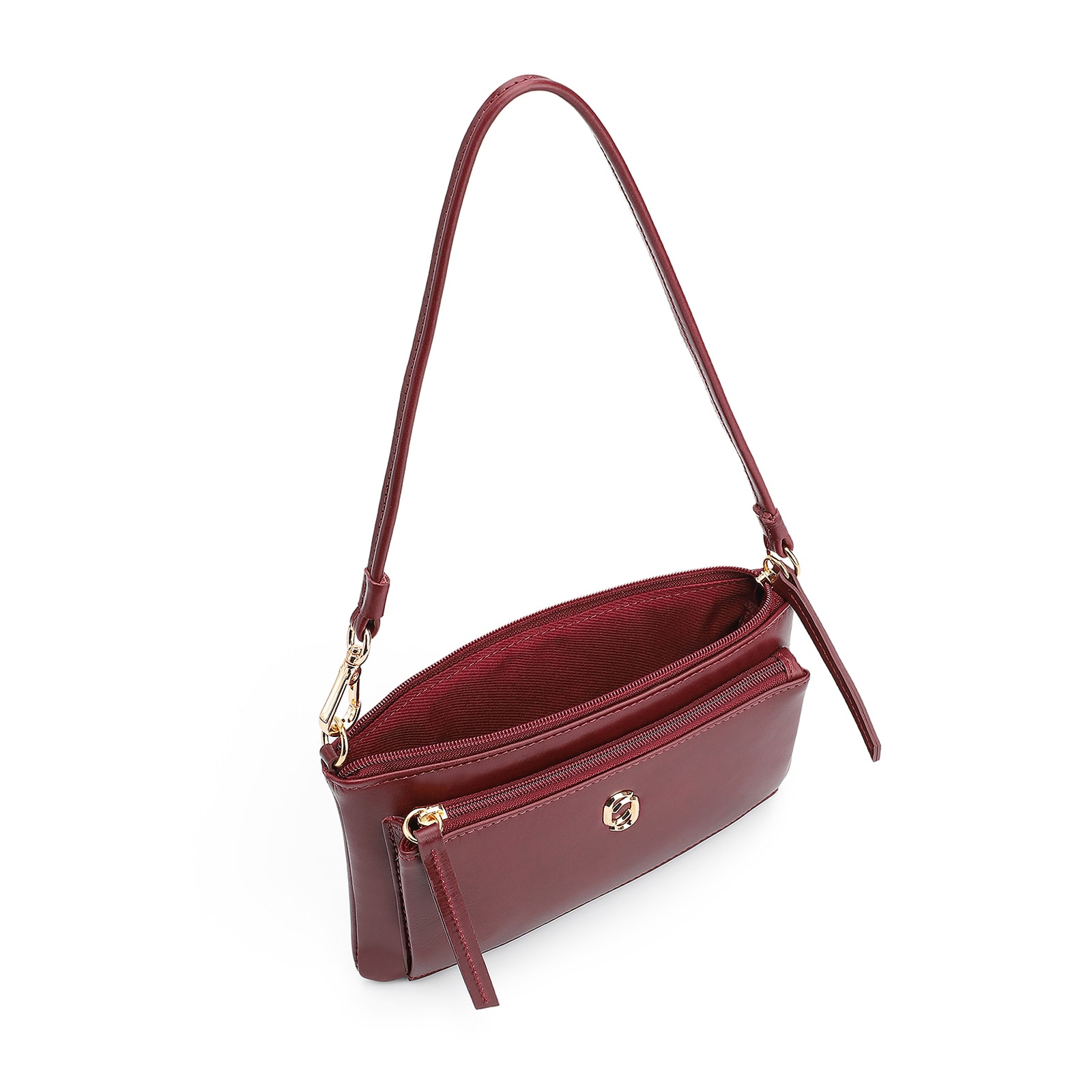 Bolsa De Ombro Couro Vinho