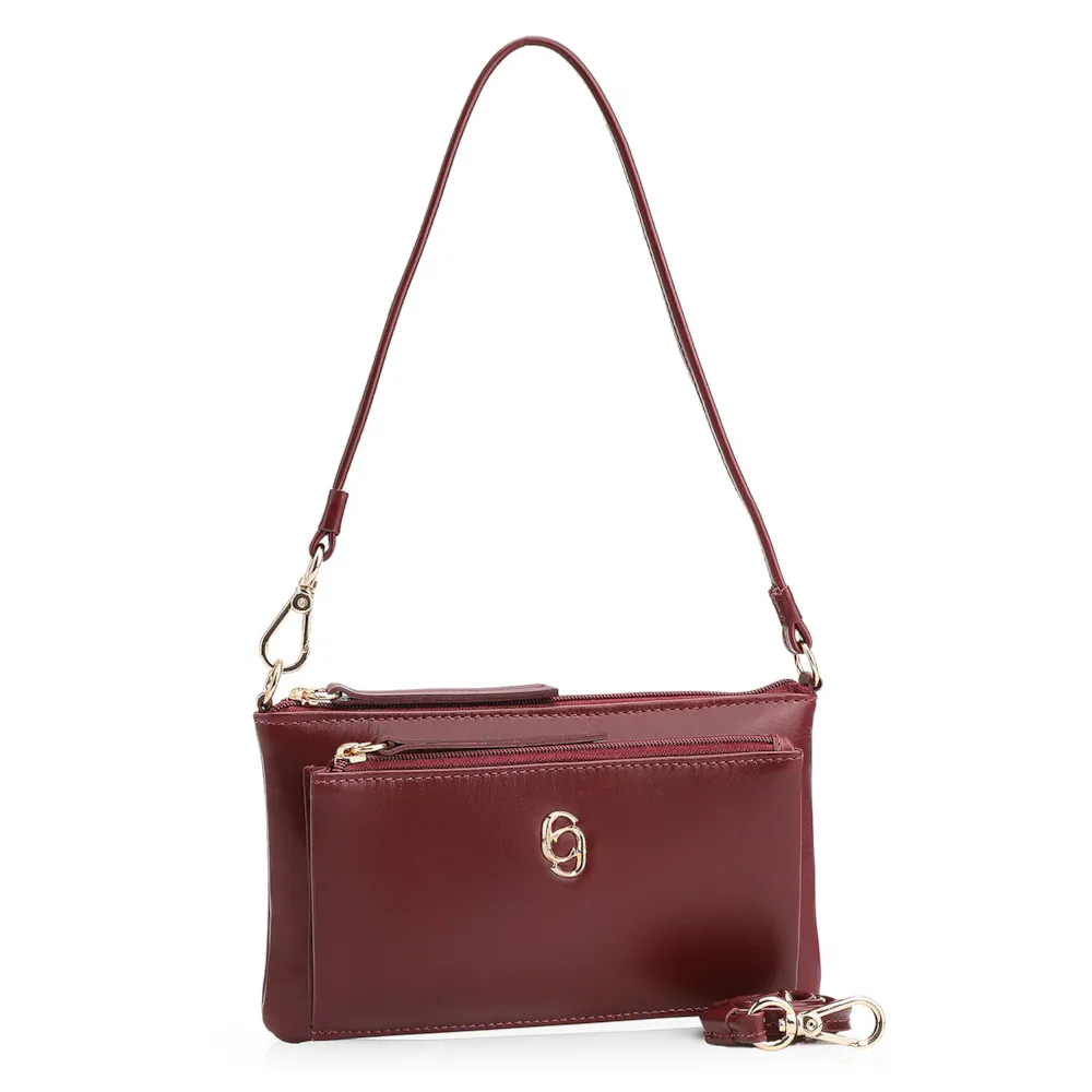 Bolsa De Ombro Couro Vinho - imagem 2
