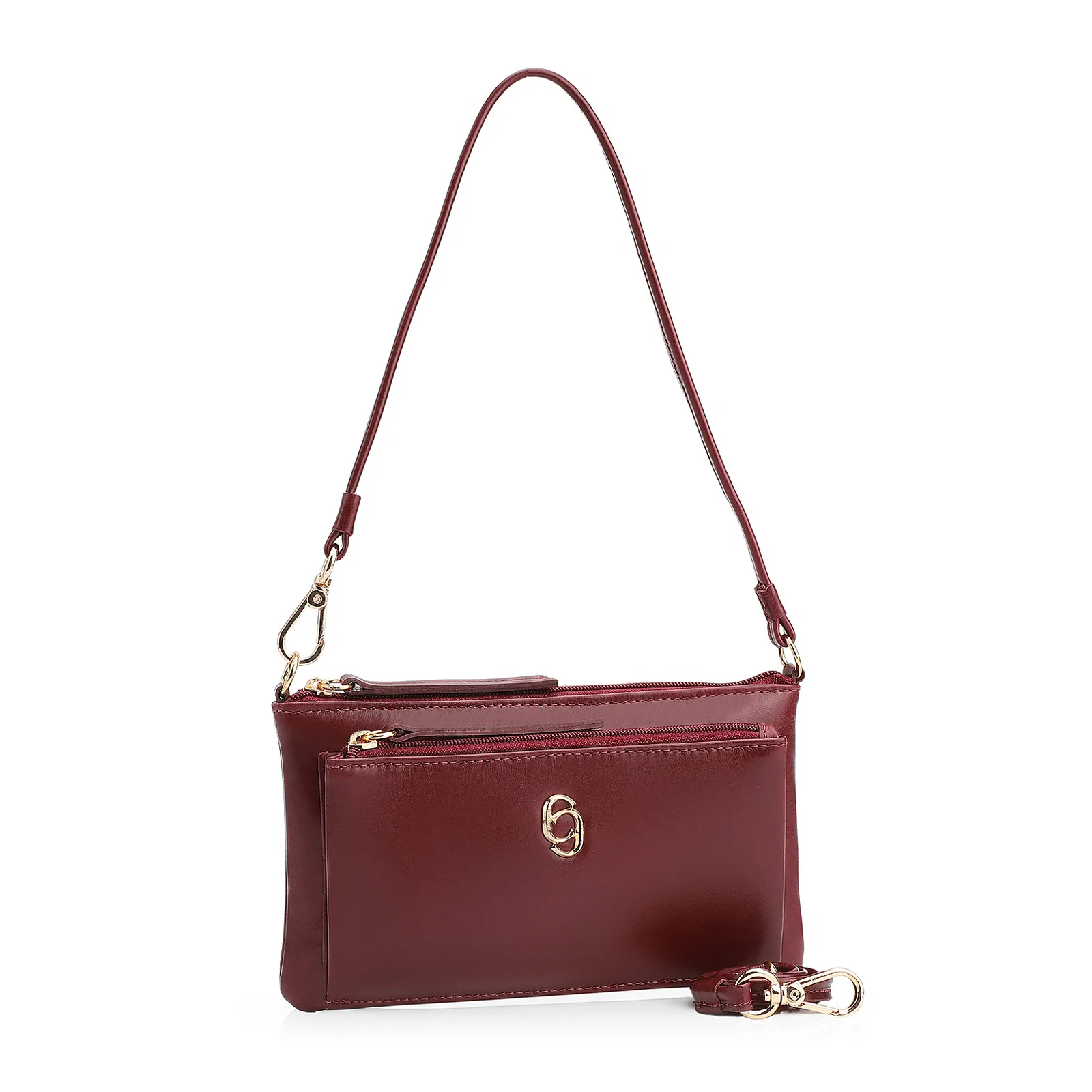 Bolsa De Ombro Couro Vinho