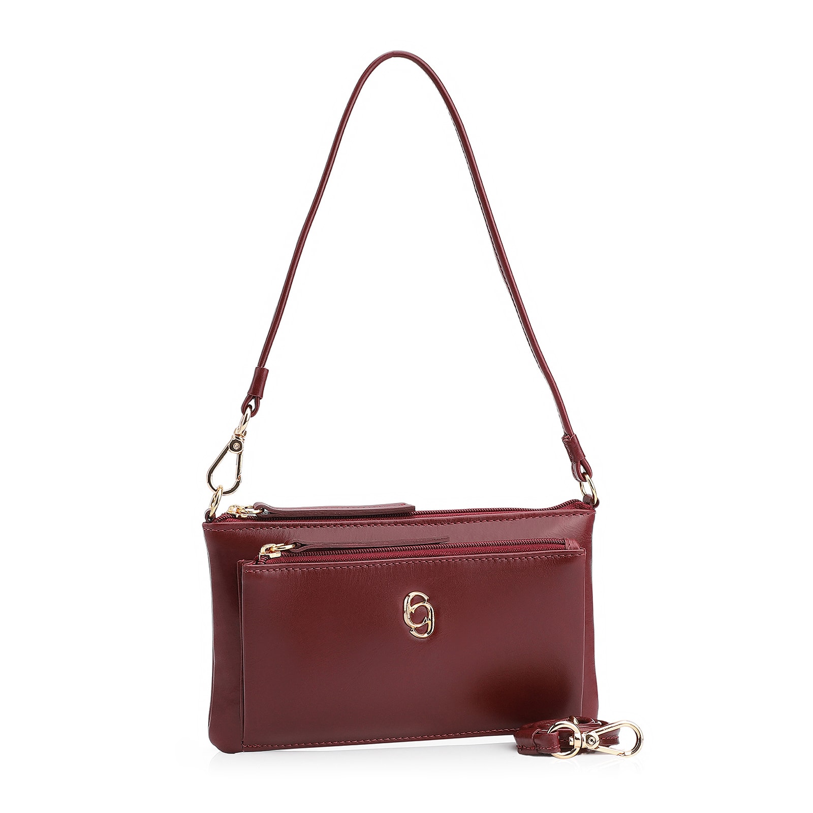Bolsa De Ombro Couro Vinho