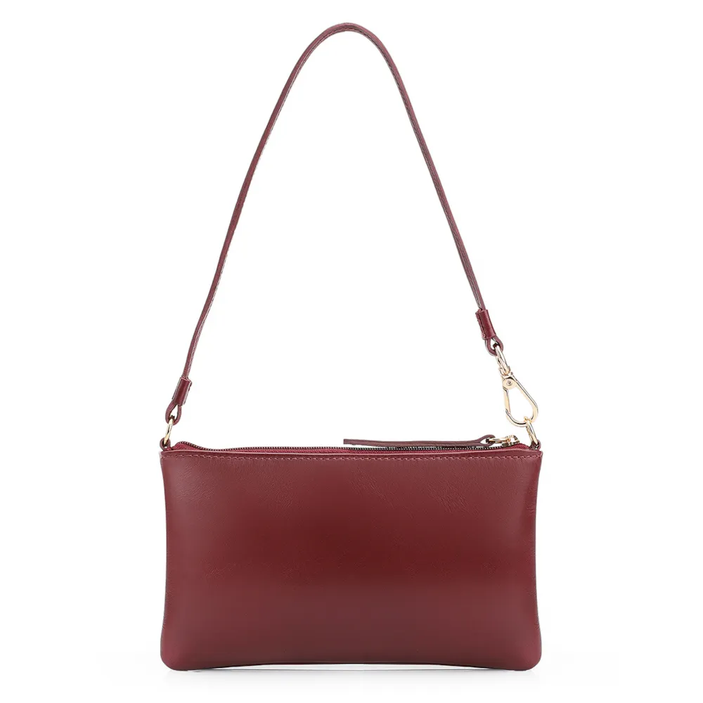 Bolsa De Ombro Couro Vinho - imagem 3