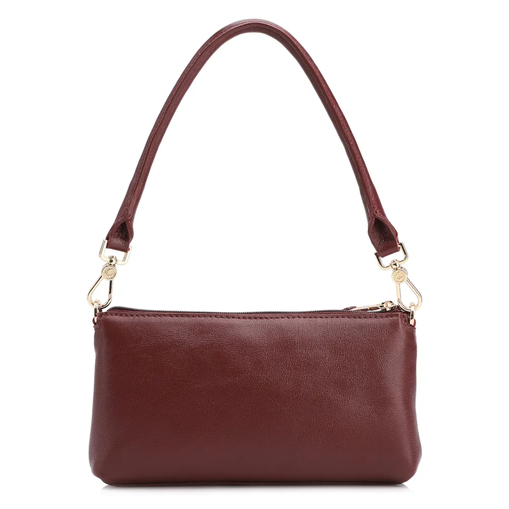 Bolsa De Ombro Couro Vinho - imagem 3
