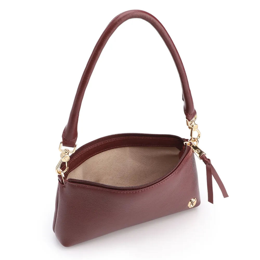 Bolsa De Ombro Couro Vinho - imagem 4