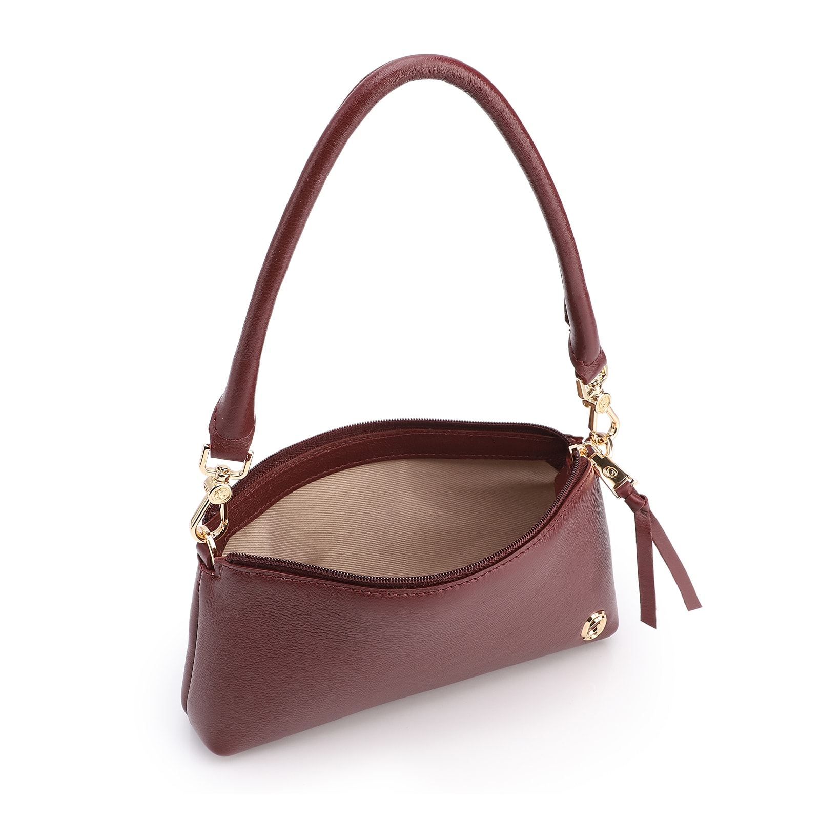 Bolsa De Ombro Couro Vinho