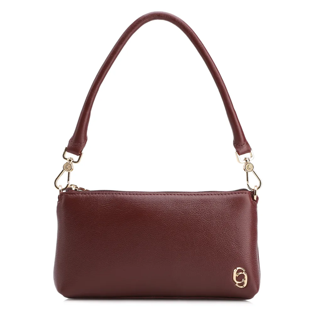 Bolsa De Ombro Couro Vinho