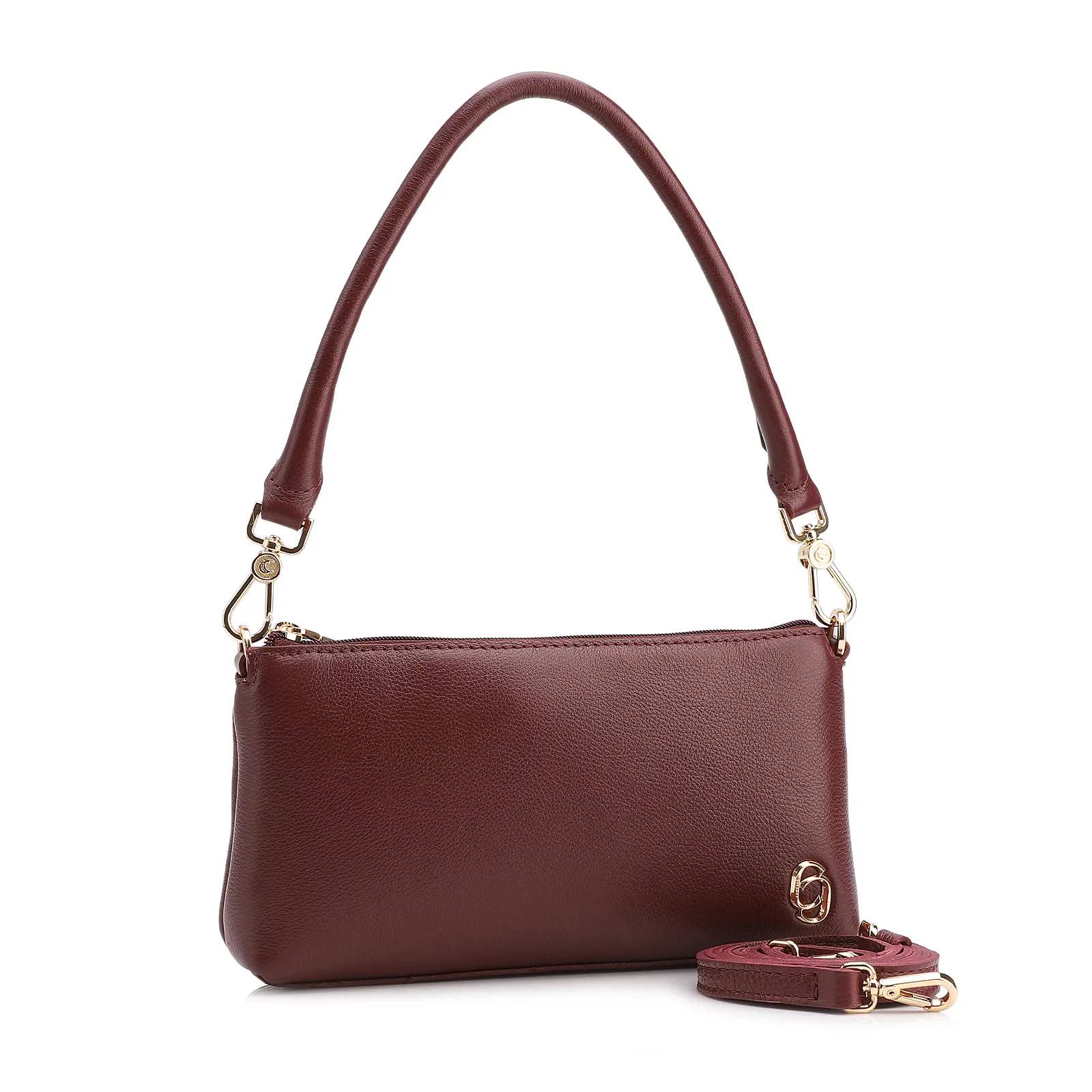 Bolsa De Ombro Couro Vinho
