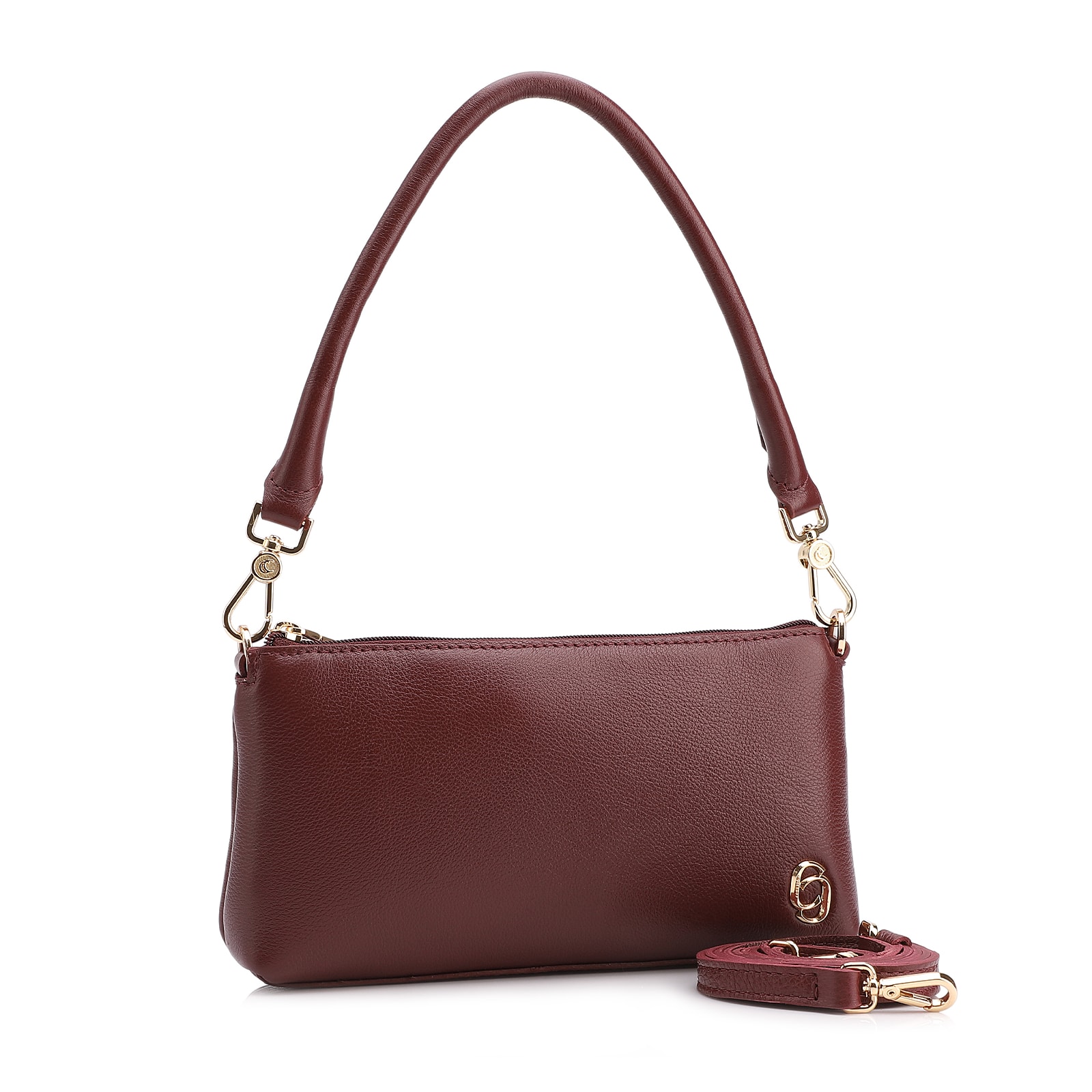 Bolsa De Ombro Couro Vinho