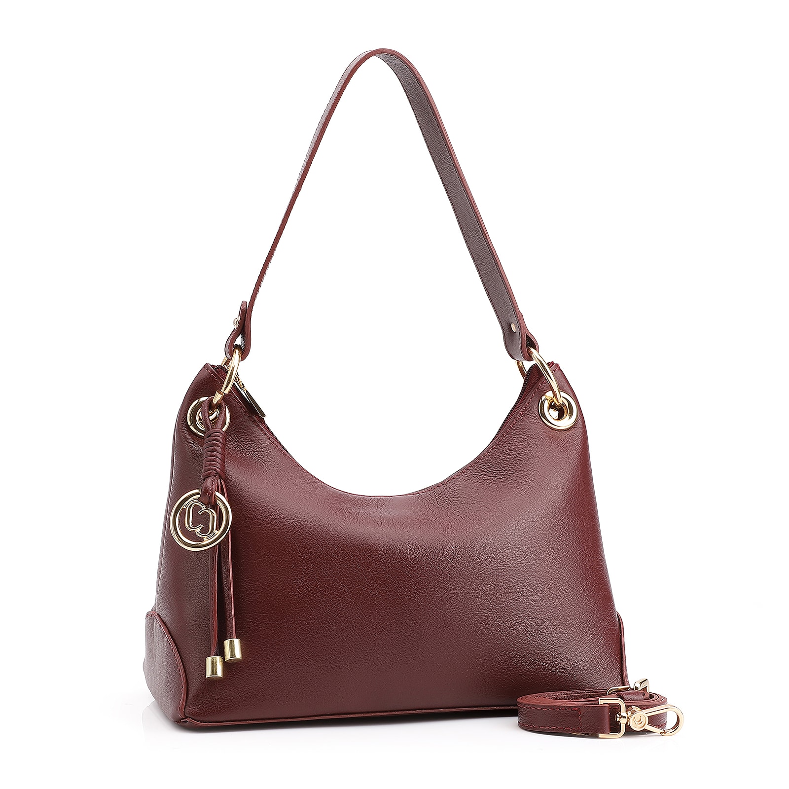 Bolsa De Ombro Couro Vinho