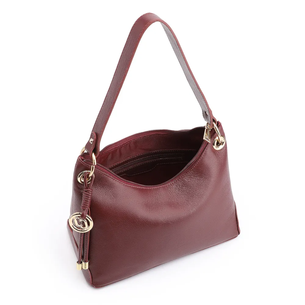 Bolsa De Ombro Couro Vinho - imagem 5