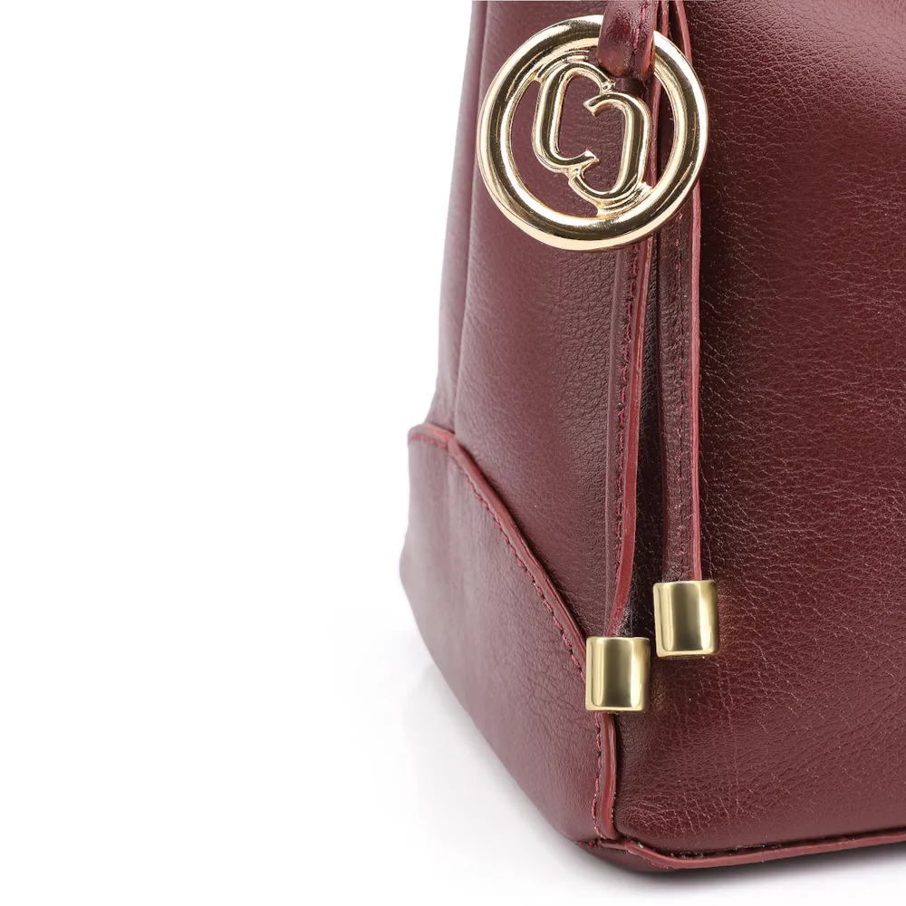 Bolsa De Ombro Couro Vinho - imagem 8