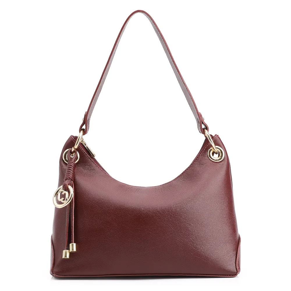 Bolsa De Ombro Couro Vinho