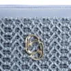 Bolsa De Ombro Crochet Couro Azul Claro - imagem 6