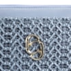 Bolsa De Ombro Crochet Couro Azul Claro - imagem 6