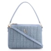 Bolsa De Ombro Crochet Couro Azul Claro - imagem 1