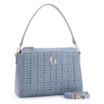 Bolsa De Ombro Crochet Couro Azul Claro - imagem 2