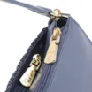 Bolsa De Ombro Crochet Couro Azul Escuro - imagem 5