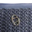 Bolsa De Ombro Crochet Couro Azul Escuro - imagem 6