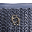 Bolsa De Ombro Crochet Couro Azul Escuro - imagem 6