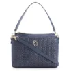 Bolsa De Ombro Crochet Couro Azul Escuro - imagem 1