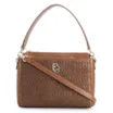 Bolsa De Ombro Crochet Couro Marrom - imagem 1