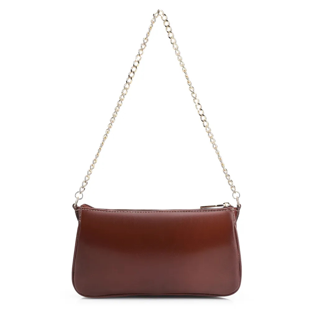 Bolsa De Ombro Esfera Couro Marrom - imagem 4