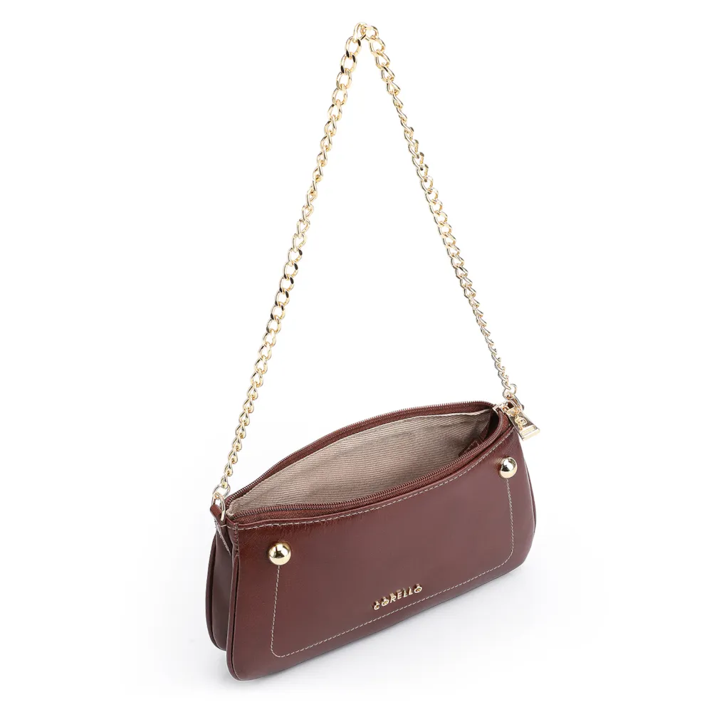 Bolsa De Ombro Esfera Couro Marrom - imagem 5