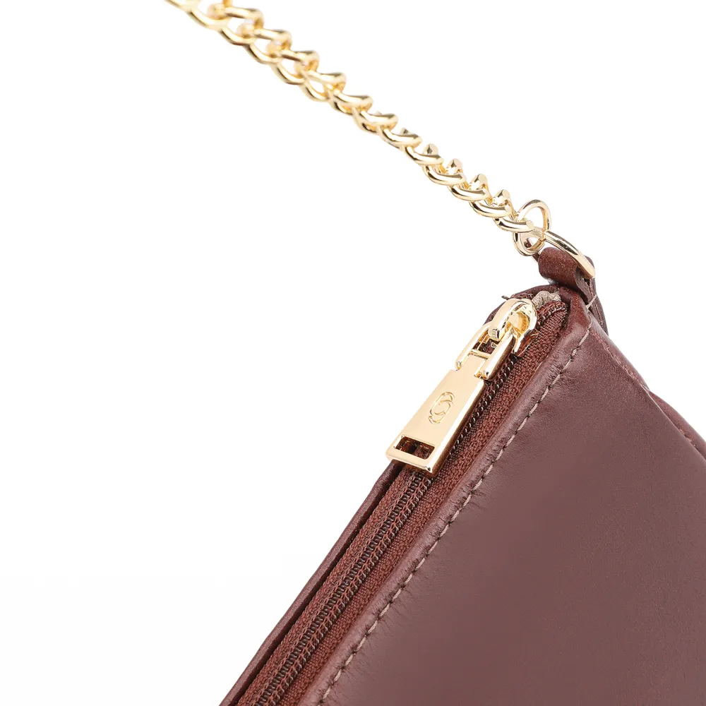 Bolsa De Ombro Esfera Couro Marrom - imagem 6