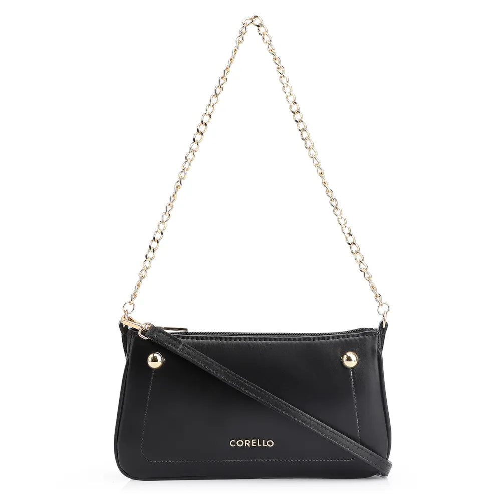Bolsa De Ombro Esfera Couro Preto