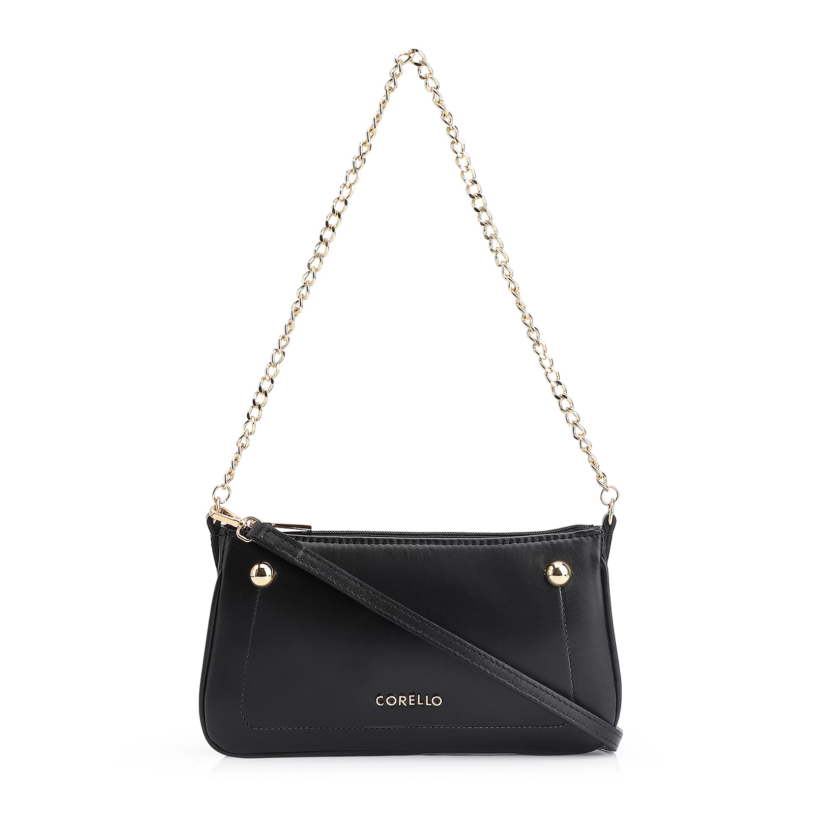 Bolsa De Ombro Esfera Couro Preto